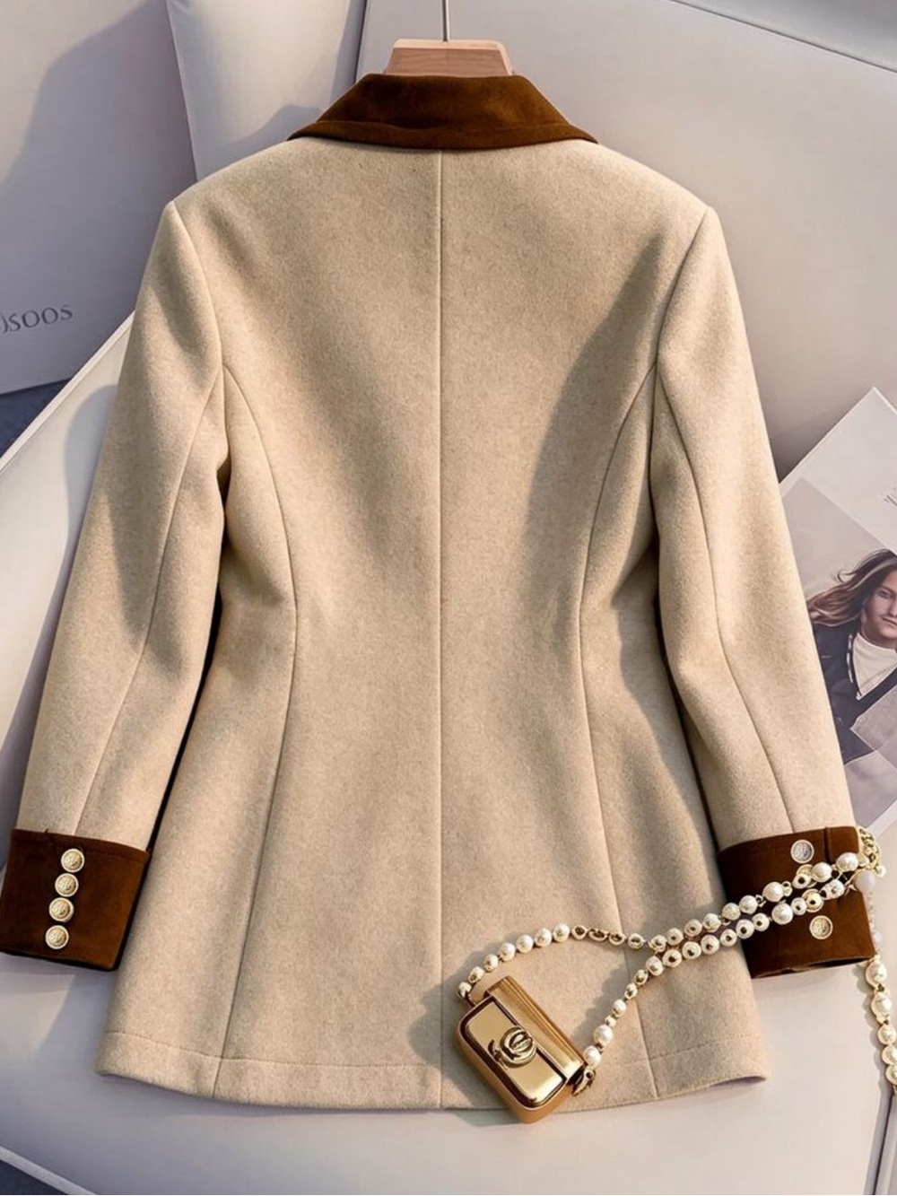 Women's New Autumn/Winter Casual Commute Basic Colorblock Blazer Jacket - Picture 2 of 6